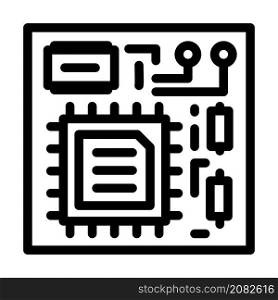 cpu board line icon vector. cpu board sign. isolated contour symbol black illustration. cpu board line icon vector illustration