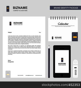 CPU Business Letterhead, Calendar 2019 and Mobile app design vector template