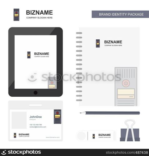 CPU Business Logo, Tab App, Diary PVC Employee Card and USB Brand Stationary Package Design Vector Template