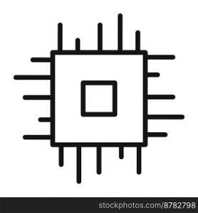 CPU Chip line icon isolated on white background. Black flat thin icon on modern outline style. Linear symbol and editable stroke. Simple and pixel perfect stroke vector illustration.