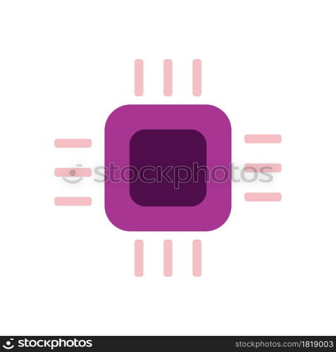 Cpu chip technology vector icon computer electronic processor hardware board. Microchip cpu datum chip tech equipment PC component microprocessor network system. Device motherboard object server