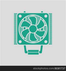 CPU Fan icon. Gray background with green. Vector illustration.