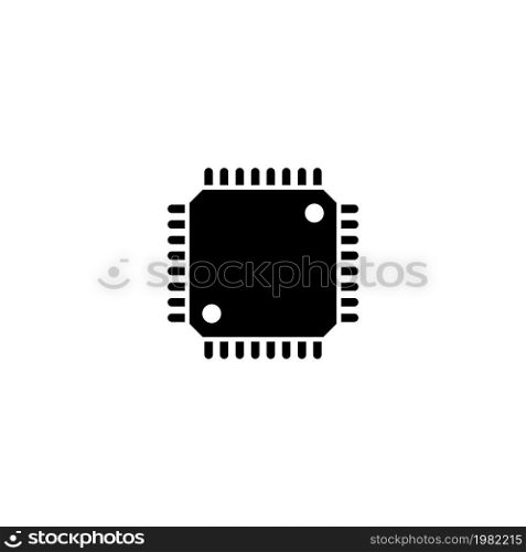 CPU. Flat Vector Icon. Simple black symbol on white background. CPU Flat Vector Icon