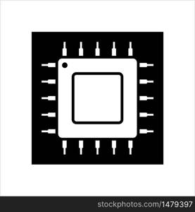 Cpu Icon, Central Processing Unit Vector Art Illustration