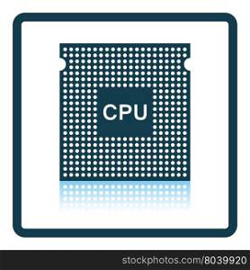 CPU icon. Shadow reflection design. Vector illustration.