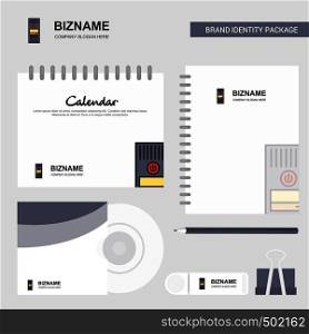CPU Logo, Calendar Template, CD Cover, Diary and USB Brand Stationary Package Design Vector Template