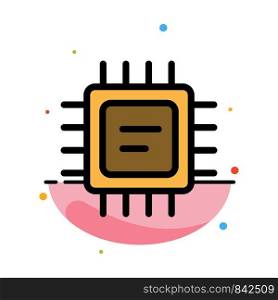Cpu, Microchip, Processor Abstract Flat Color Icon Template