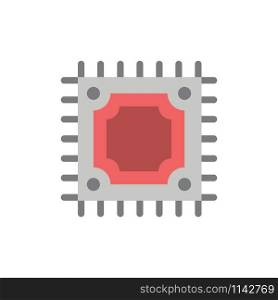 Cpu, Microchip, Processor Flat Color Icon. Vector icon banner Template
