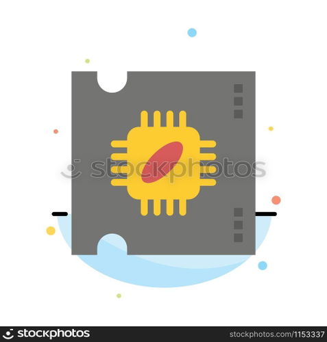 Cpu, Microchip, Processor, Processor Chip Abstract Flat Color Icon Template