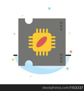 Cpu, Microchip, Processor, Processor Chip Abstract Flat Color Icon Template
