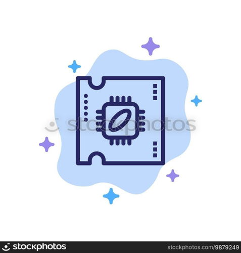 Cpu, Microchip, Processor, Processor Chip Blue Icon on Abstract Cloud Background