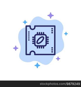 Cpu, Microchip, Processor, Processor Chip Blue Icon on Abstract Cloud Background