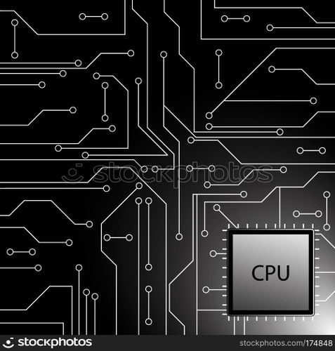 Cpu. Microprocessor. Microchip. Circuit board. Vector illustration.. Cpu. Microprocessor. Microchip. Circuit board.