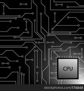 Cpu. Microprocessor. Microchip. Circuit board. Vector illustration.. Cpu. Microprocessor. Microchip. Circuit board.
