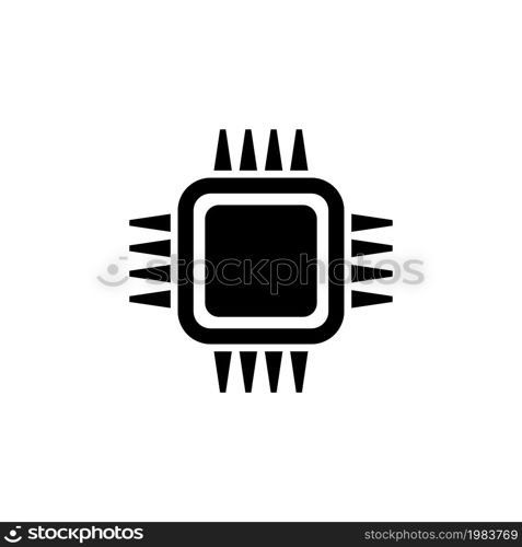CPU, Processor, Microchip. Flat Vector Icon illustration. Simple black symbol on white background. CPU, Processor, Microchip sign design template for web and mobile UI element. CPU, Processor, Microchip Flat Vector Icon