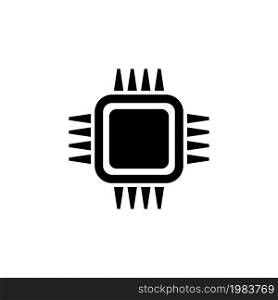 CPU, Processor, Microchip. Flat Vector Icon illustration. Simple black symbol on white background. CPU, Processor, Microchip sign design template for web and mobile UI element. CPU, Processor, Microchip Flat Vector Icon