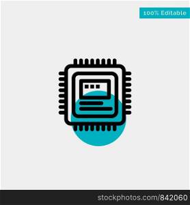 Cpu, Storage, Computer, Hardware turquoise highlight circle point Vector icon