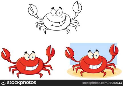 Crab Cartoon Character. Collection