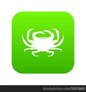 Crab icon digital green for any design isolated on white vector illustration. Crab icon digital green