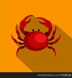 Crab icon. Flat illustration of crab vector icon for web. Crab icon, flat style