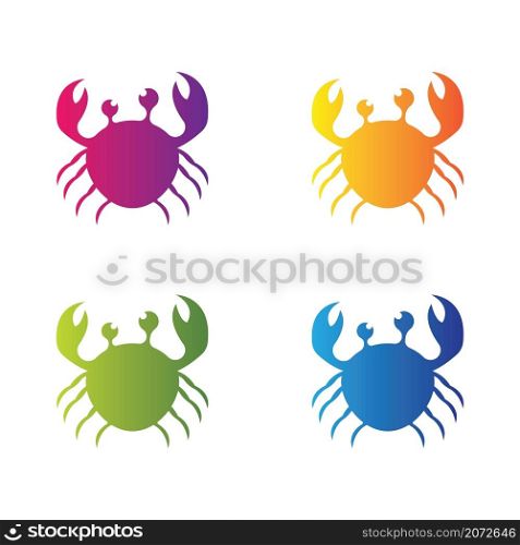 Crab logo template vector icon set
