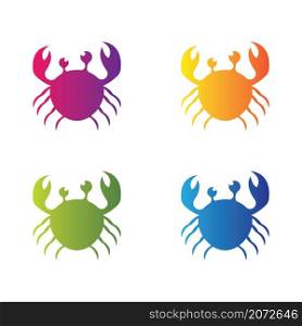 Crab logo template vector icon set