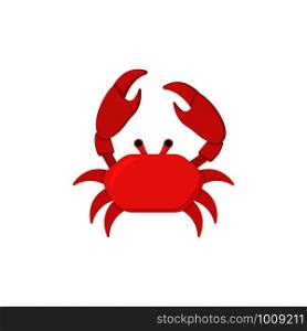 crab on the beach in flat style, vector. crab on the beach in flat style