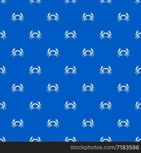 Crab pattern repeat seamless in blue color for any design. Vector geometric illustration. Crab pattern seamless blue