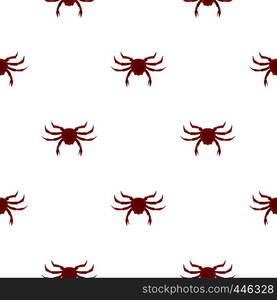 Crab pattern seamless background in flat style repeat vector illustration. Crab pattern seamless