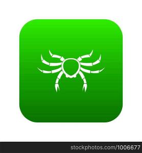 Crab sea animal icon digital green for any design isolated on white vector illustration. Crab sea animal icon digital green