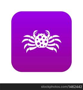 Crab sea animal icon digital purple for any design isolated on white vector illustration. Crab sea animal icon digital purple