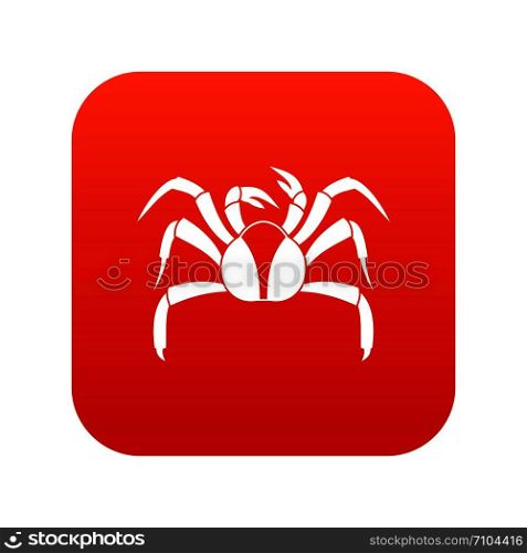 Crab sea animal icon digital red for any design isolated on white vector illustration. Crab sea animal icon digital red