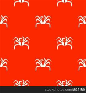 Crab sea animal pattern repeat seamless in orange color for any design. Vector geometric illustration. Crab sea animal pattern seamless
