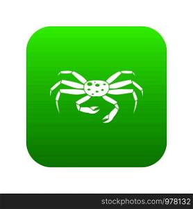 Crab seafood icon digital green for any design isolated on white vector illustration. Crab seafood icon digital green