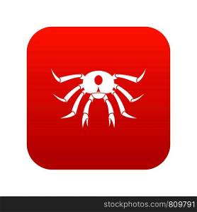 Crab seafood icon digital red for any design isolated on white vector illustration. Crab seafood icon digital red