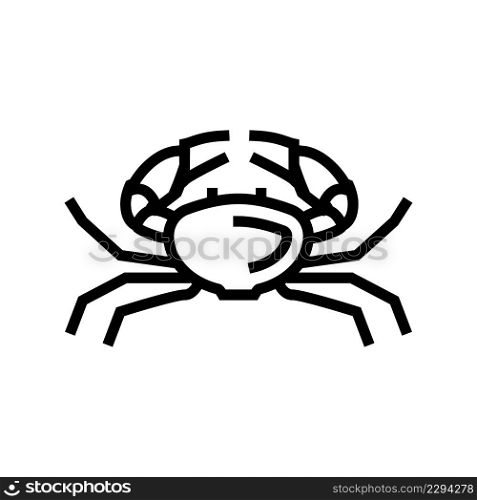 crab seafood line icon vector. crab seafood sign. isolated contour symbol black illustration. crab seafood line icon vector illustration