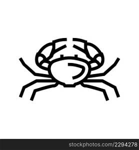 crab seafood line icon vector. crab seafood sign. isolated contour symbol black illustration. crab seafood line icon vector illustration