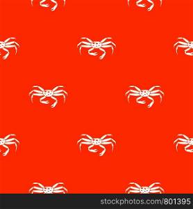 Crab seafood pattern repeat seamless in orange color for any design. Vector geometric illustration. Crab seafood pattern seamless