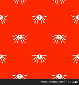 Crab seafood pattern repeat seamless in orange color for any design. Vector geometric illustration. Crab seafood pattern seamless