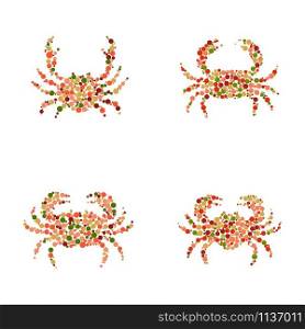 Crab vector icon illustration design template