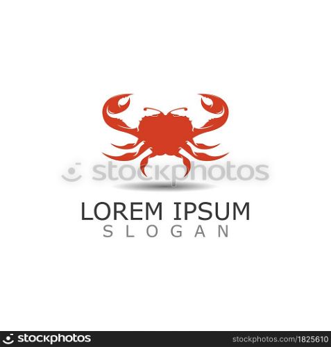Crab vector illustration. Sea Logo creature in flat design crab icon Water animal