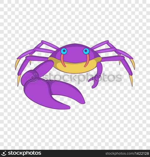 Crab with big claw icon. Cartoon illustration of crab vector icon for web design. Crab with big claw icon, cartoon style