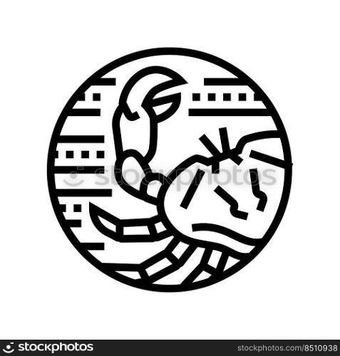 crab zodiac line icon vector. crab zodiac sign. isolated contour symbol black illustration. crab zodiac line icon vector illustration