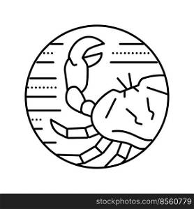 crab zodiac line icon vector. crab zodiac sign. isolated contour symbol black illustration. crab zodiac line icon vector illustration
