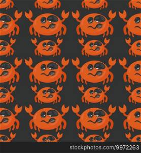 Crabs pattern, illustration, vector on white background