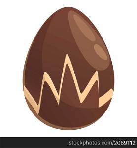 Crack chocolate egg icon cartoon vector. Easter candy. Dark milk. Crack chocolate egg icon cartoon vector. Easter candy