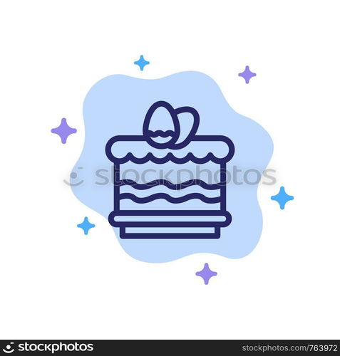 Crack, Easter, Eat, Egg Blue Icon on Abstract Cloud Background