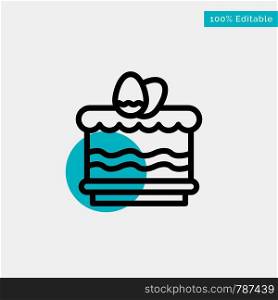 Crack, Easter, Eat, Egg turquoise highlight circle point Vector icon