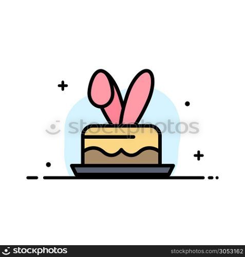 Crack, Egg, Easter, Holiday Business Flat Line Filled Icon Vector Banner Template