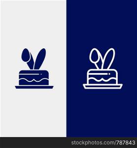 Crack, Egg, Easter, Holiday Line and Glyph Solid icon Blue banner Line and Glyph Solid icon Blue banner